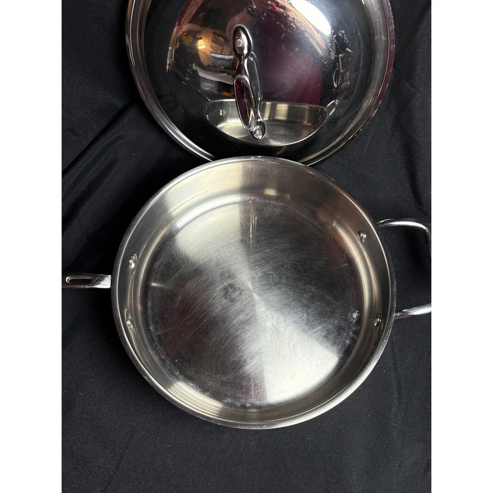 Emeril Lagasse 3 Qt Stainless Steel Saute Pan with Lid and‎ Helper Handle Silver